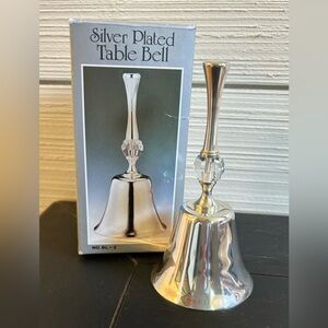 Vintage Silver Plated Table Bell With Strass Swarovski Crystals And‎ Box